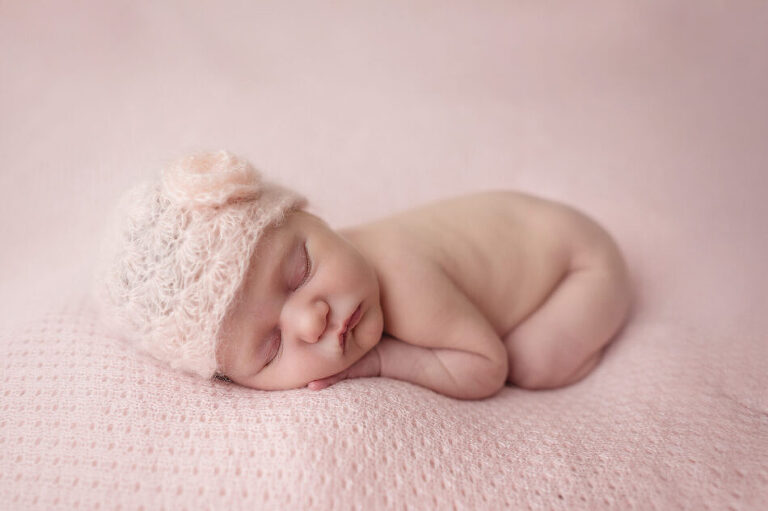 Newborn photography pink background