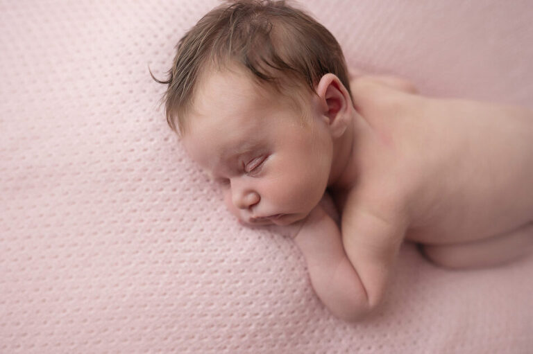 Newborn photography pink background